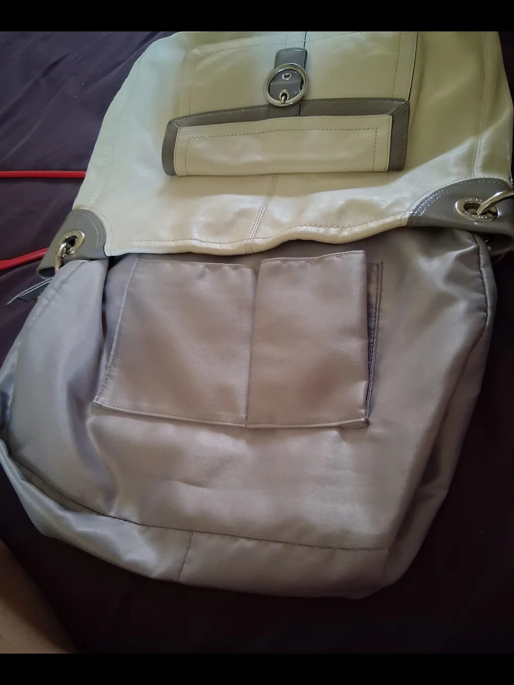 Coach Cream and Gray Women’s Shoulder Bag Authentic L1126-18889